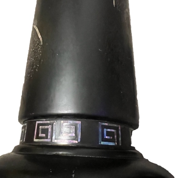 RARE SET OF 2 HOLLYWOOD REGENCY BLACK LAQUER MOTHER OF PEARL INLAY TABLE LAMP - Picture 14 of 16